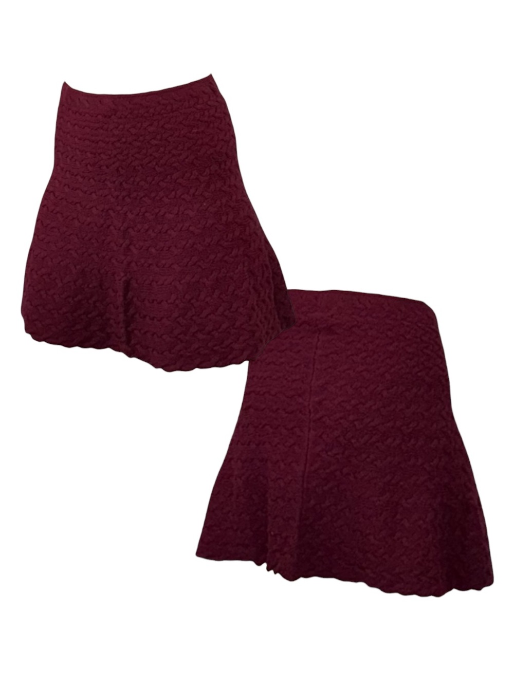 Very J Knit Wine Circle Skater Skirt